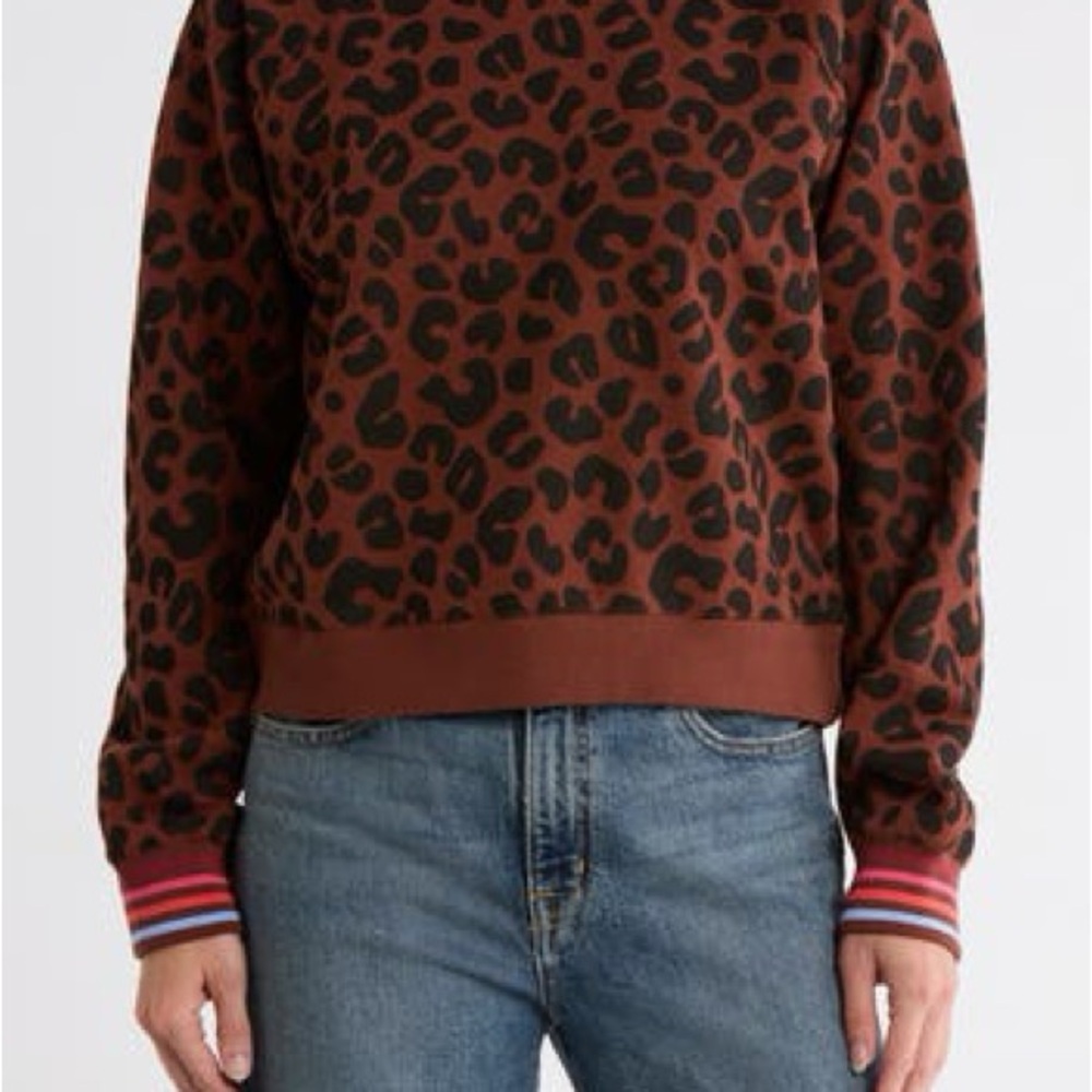 Marine Layer Anytime Sweatshirt in Leopard Size L